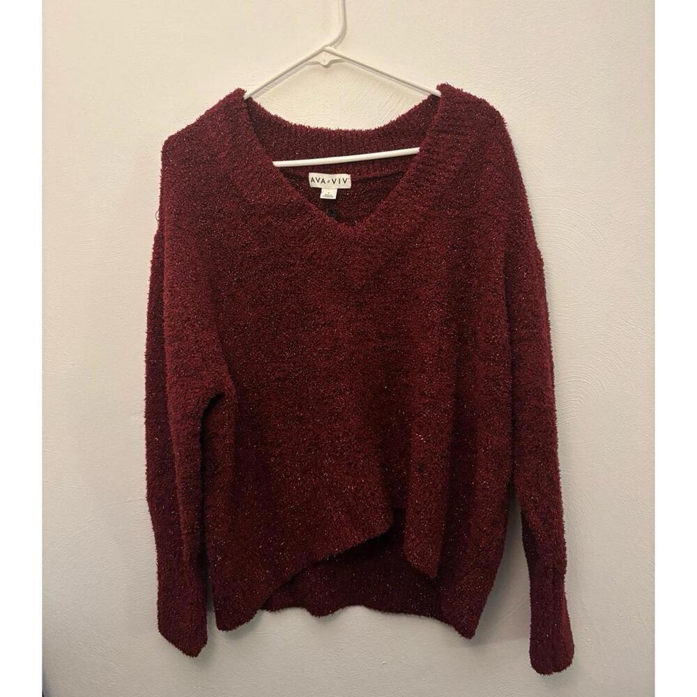 AVA & VIV V-Neck Sparkly Sweater Size X (14W)